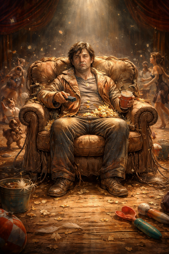 家族が家事を手伝わずストレスを感じる状況のイメージ